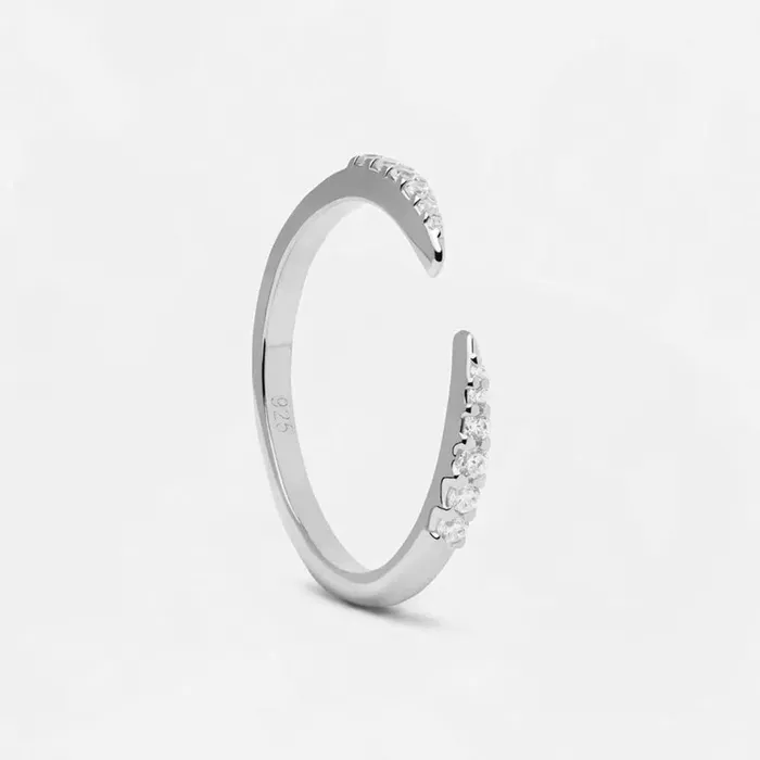Rings Mabel Love 925 Sterling Silver Open CZ Flower Ring set