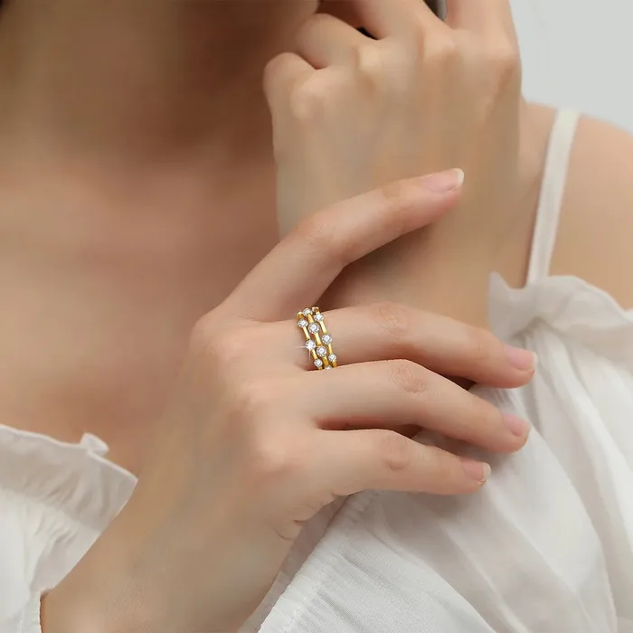 Rings Mabel Love Co MultiLayer Moissanite Ring