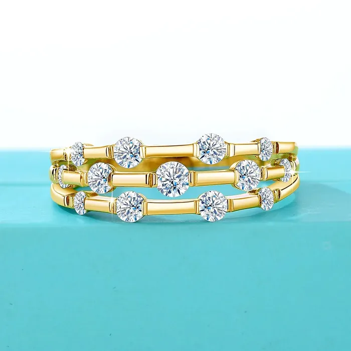 Rings Mabel Love Co MultiLayer Moissanite Ring