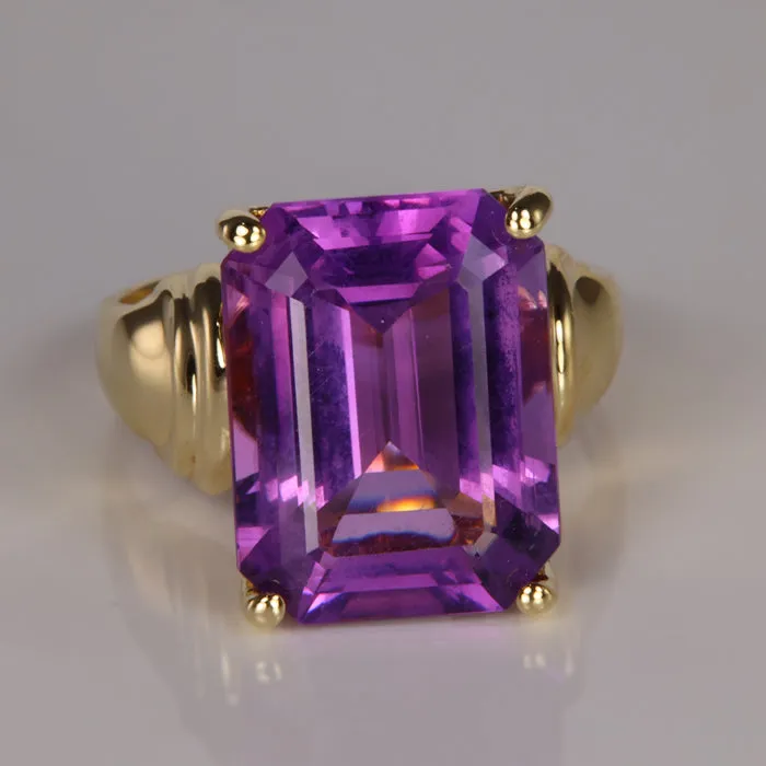 Rings Moriartys Gem Art 10K Yellow Gold Amethyst Statement Ring 884 Carats