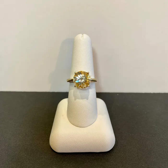 Rings Moriartys Gem Art 14K Yellow Gold Round Citrine Solitaire Ring