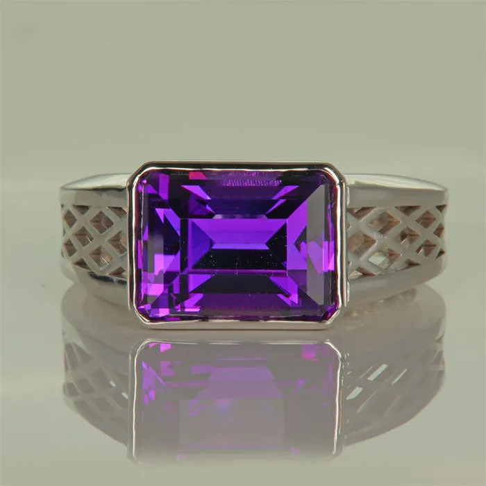 Rings Moriartys Gem Art Amethyst Gents Ring 810 Carat