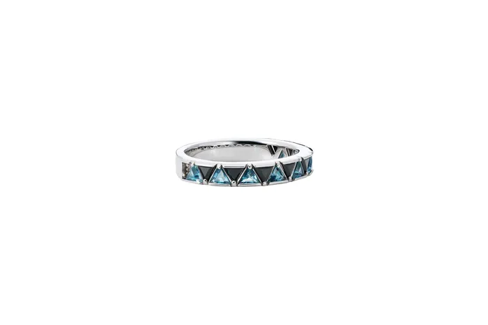 Rings RIEFE Protection Ring SWG Black Spinel London Blue Topaz