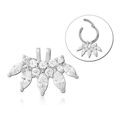 Rings Stainless CZ Fan Ring Charm Tulsa Body Jewelry
