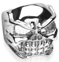 Rings Tulsa Body Jewelry Stainless Large Angry Skull Ring