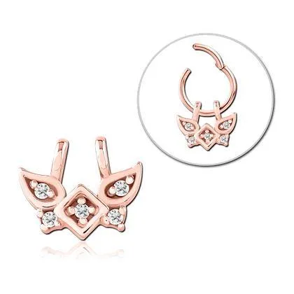 Rings Tulsa Body Jewelry Winged CZ Rose Gold Ring Charm