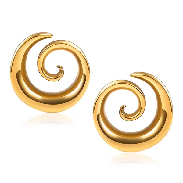 Spiral Gold Tunnels Tulsa Body Jewelry PreStyled Sets