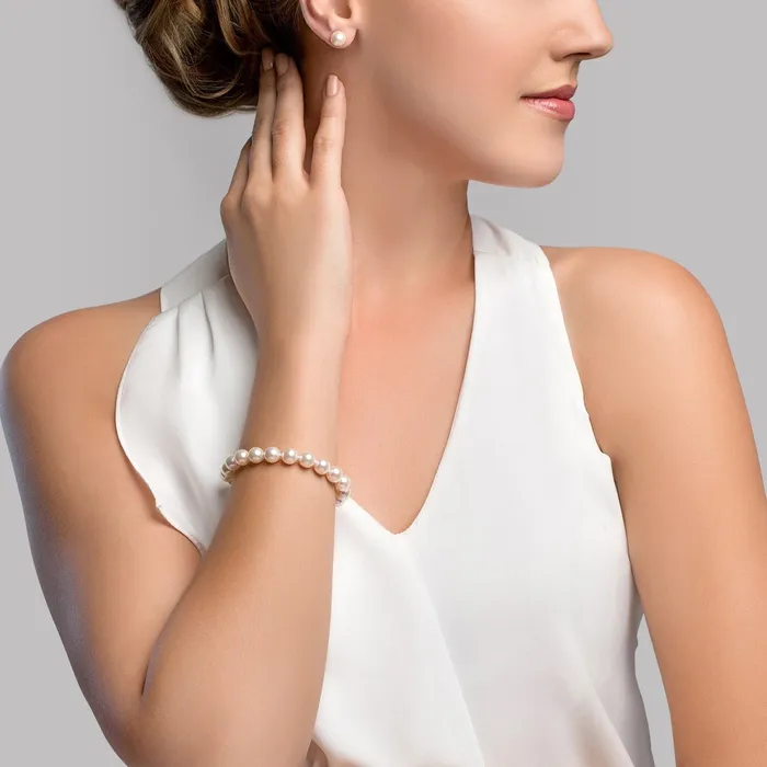 SPT Bracelets 8085mm White Freshwater Pearl Bracelet AAA Quality