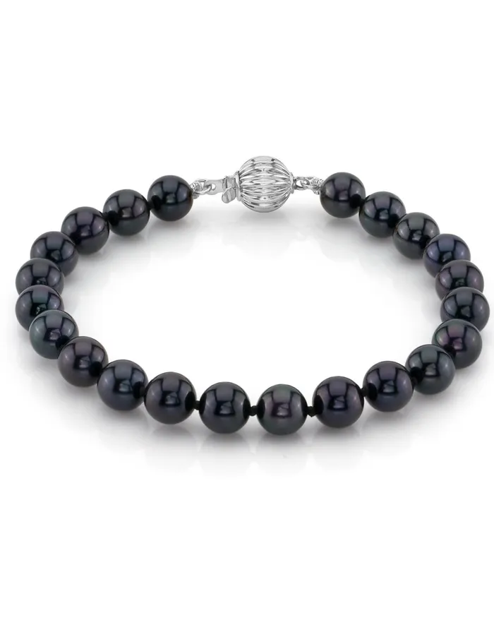 SPT Bracelets Black Japanese Akoya Pearl Bracelet 6570mm