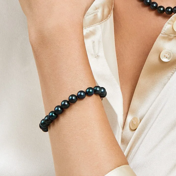 SPT Bracelets Black Japanese Akoya Pearl Bracelet 6570mm