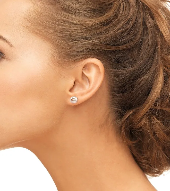 SPT Earrings 8mm Peach Freshwater Round Pearl Stud Earrings