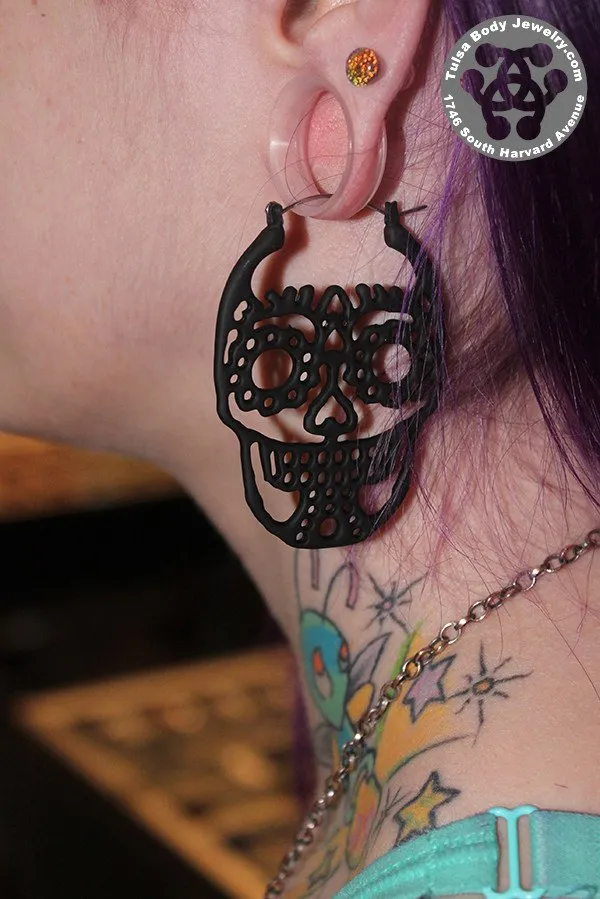 Sugar Skull Tunnel Hoops Tulsa Body Jewelry Rings Sugar Skull Tunnel Hoops Tulsa Body Jewelry Rings