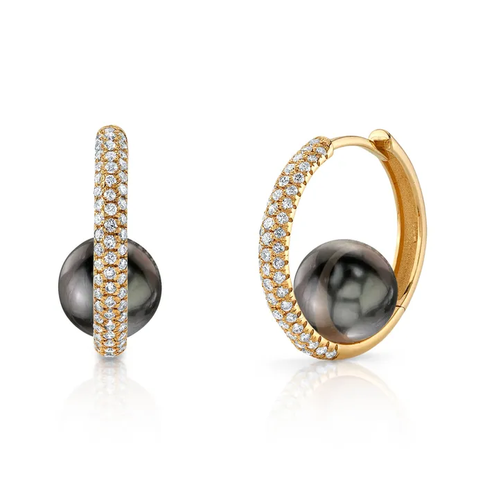 Tahitian South Sea Pearl Diamond Enchantment Earrings SPT Earrings
