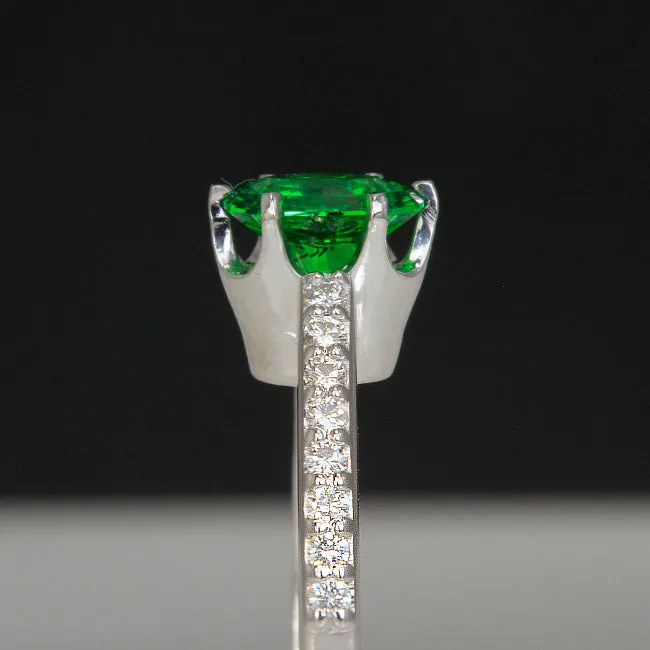 Tsavorite Garnet and Diamond Ring 123 Carat Moriartys Gem Art Rings