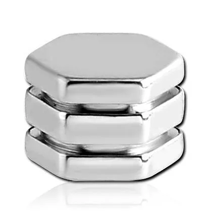 Tulsa Body Jewelry Bracelets 14g Grooved Hex Stainless End