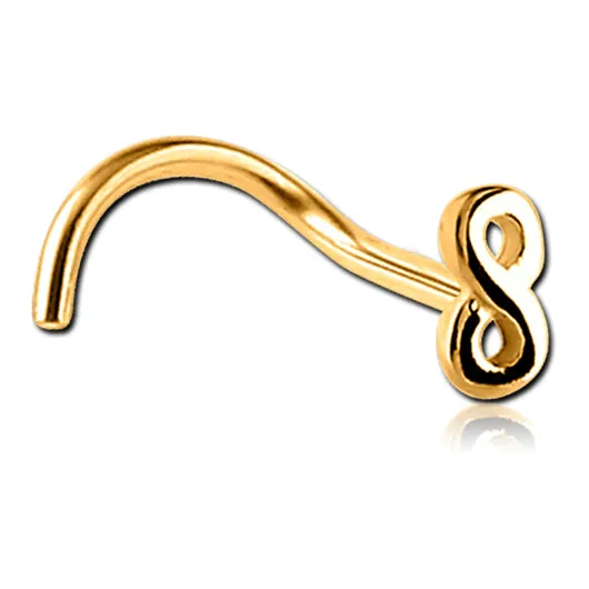 Tulsa Body Jewelry Infinity Gold Nostril Screw Rings