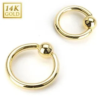 Tulsa Body Jewelry Rings 18g Yellow 14k Gold Captive Bead Ring Tulsa Body Jewelry Rings 18g Yellow 14k Gold Captive Bead Ring