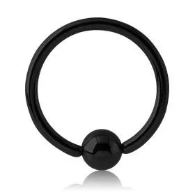 Tulsa Body Jewelry Rings 20g Black Fixed Bead Ring