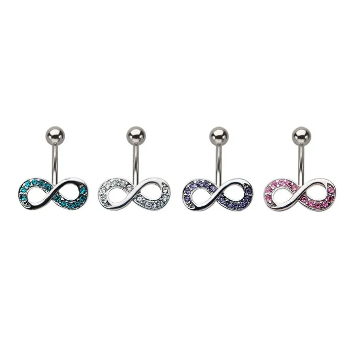 Tulsa Body Jewelry Rings CZ Infinity Belly Ring