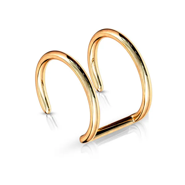 Tulsa Body Jewelry Rings Double Ring Ear Cuff