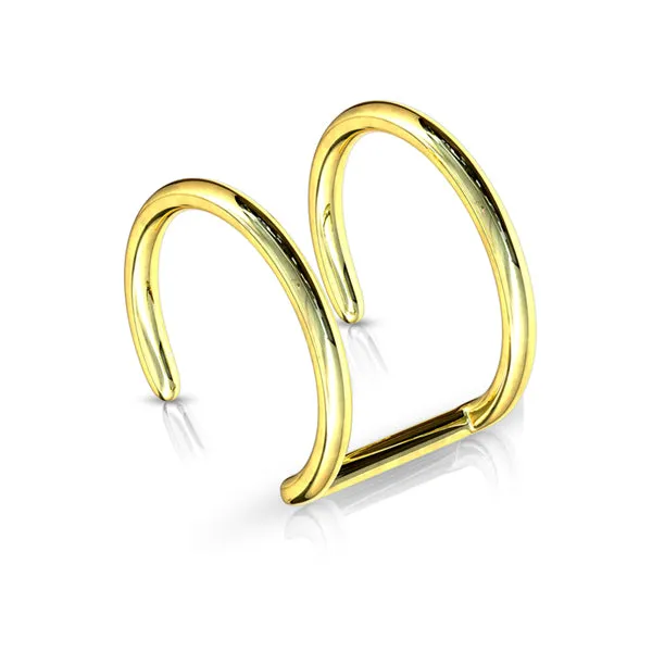 Tulsa Body Jewelry Rings Double Ring Ear Cuff Tulsa Body Jewelry Rings Double Ring Ear Cuff