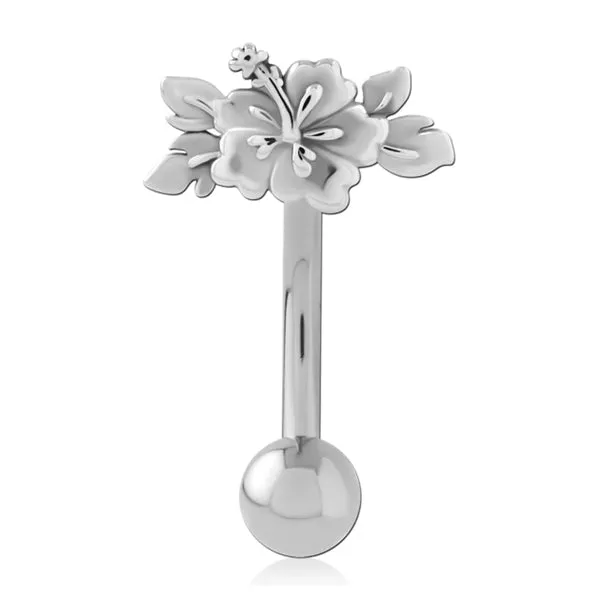 Tulsa Body Jewelry Rings Hibiscus Stainless Belly Ring