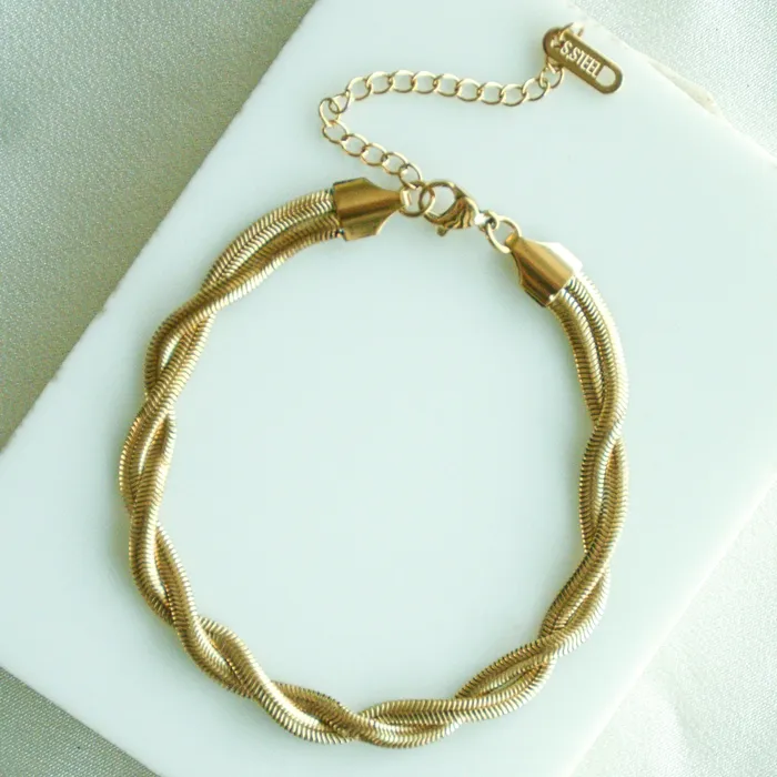 Upakarna Bracelets Sleek Twisted Snake Bracelet