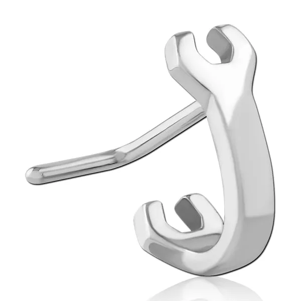 Wrench Stainless LBend Nose Hoop Tulsa Body Jewelry Earrings