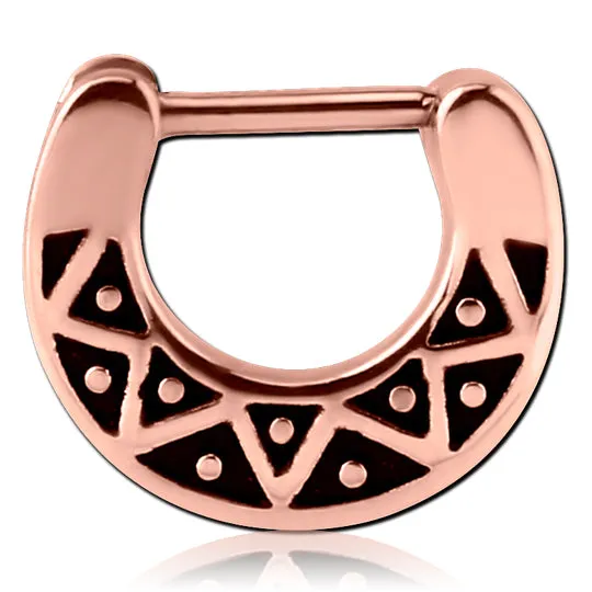 Zigzag Rose Gold Septum Clicker Tulsa Body Jewelry Earrings