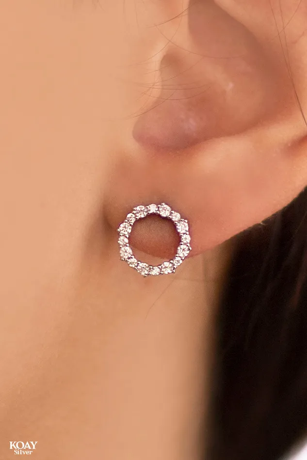 Zircon Sun Earrings KOAY Silver Store Earrings Zircon Sun Earrings KOAY Silver Store Earrings